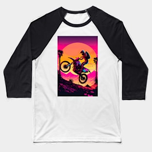 Cyber Future Dirt Bike With Neon Colors Baseball T-Shirt